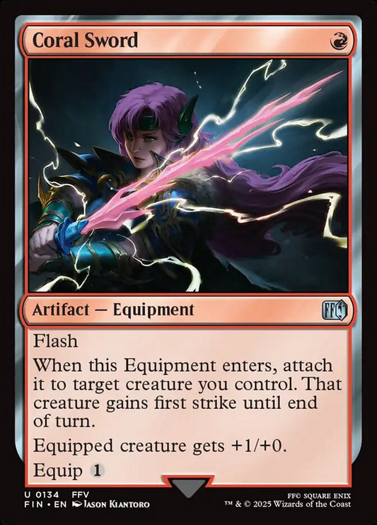 MTG Card Title: Coral Sword FIN/134