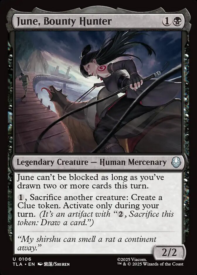 MTG Card Title: June, Bounty Hunter TLA/106