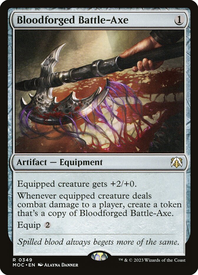 MTG Card Title: Bloodforged Battle-Axe MOC/349