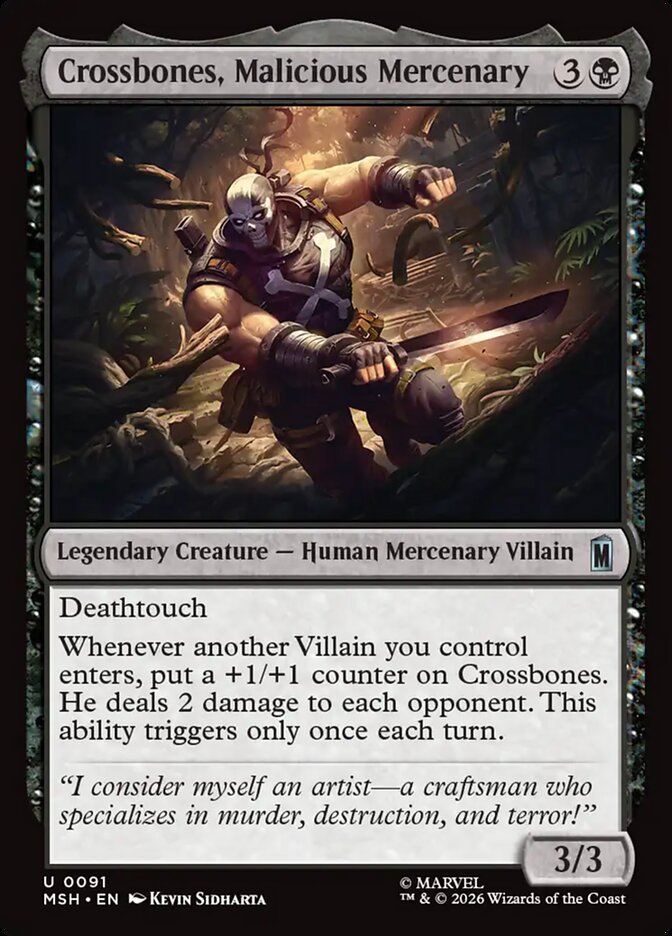 MTG Card Title: Crossbones, Malicious Mercenary MSH/91