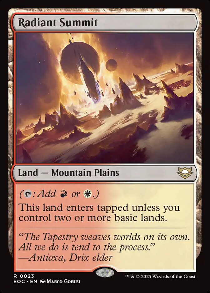 MTG Card Title: Radiant Summit EOC/23