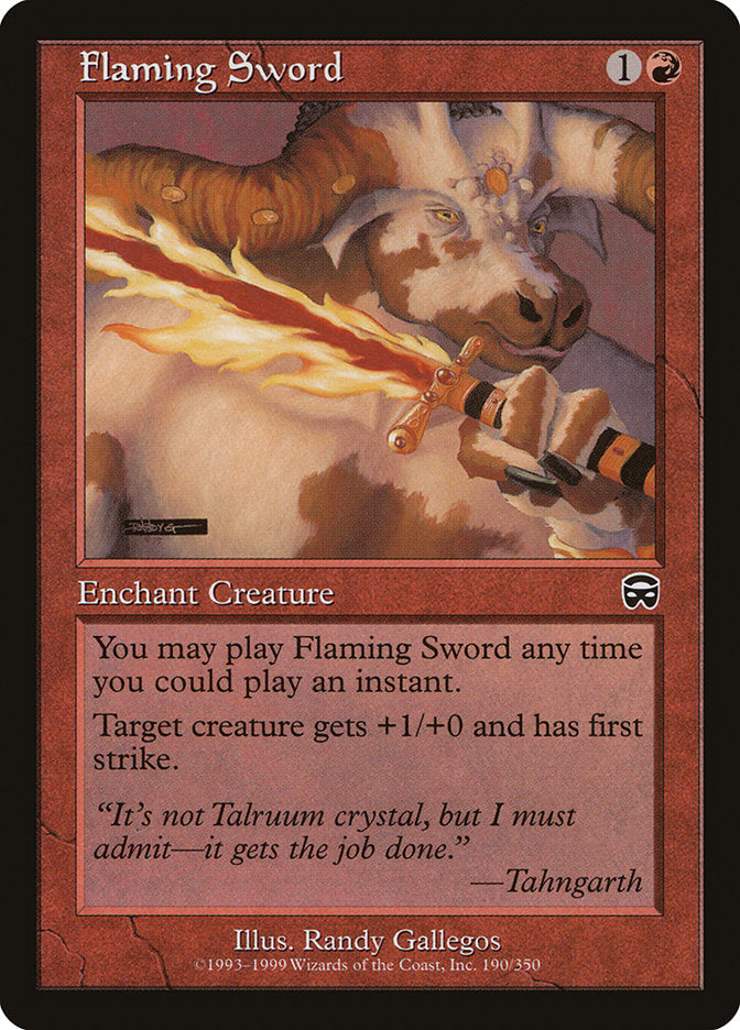 MTG Card Title: Flaming Sword MMQ/190