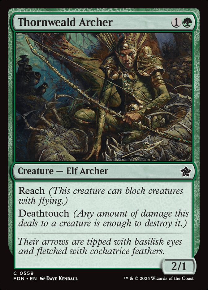 MTG Card Title: Thornweald Archer FDN/559