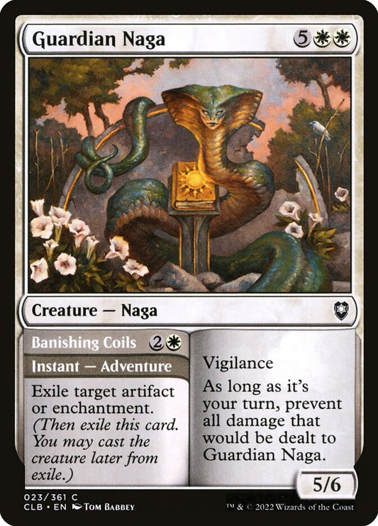 MTG Card Title: Guardian Naga // Banishing Coils CLB/23
