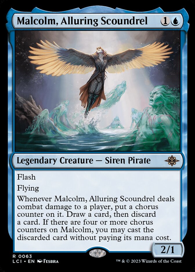 MTG Card Title: Malcolm, Alluring Scoundrel LCI/63