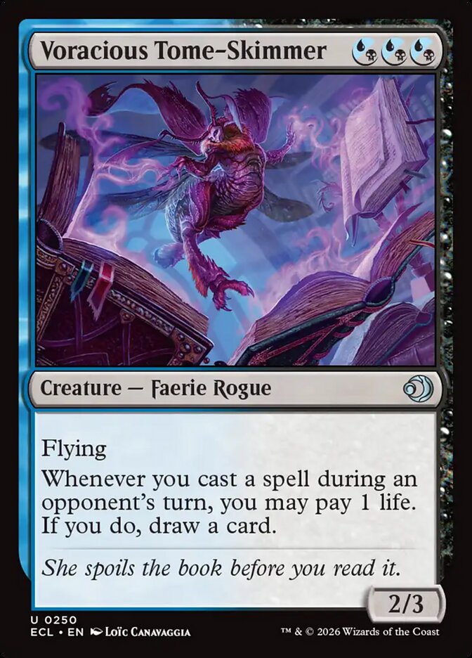 MTG Card Title: Voracious Tome-Skimmer ECL/250