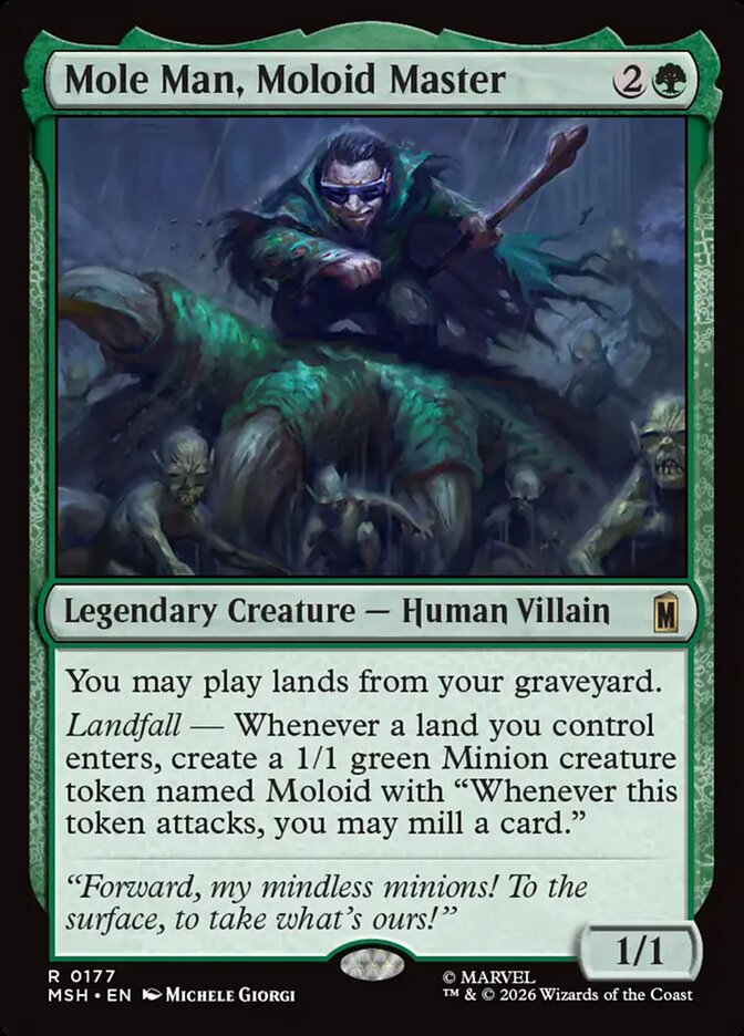 MTG Card Title: Mole Man, Moloid Master MSH/177