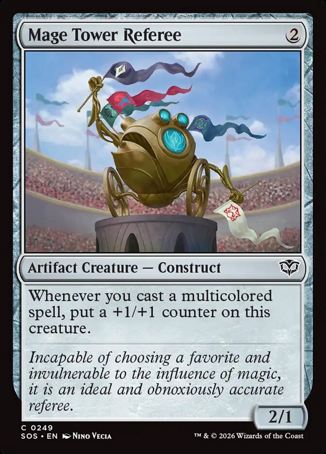 MTG Card Title: Mage Tower Referee SOS/249