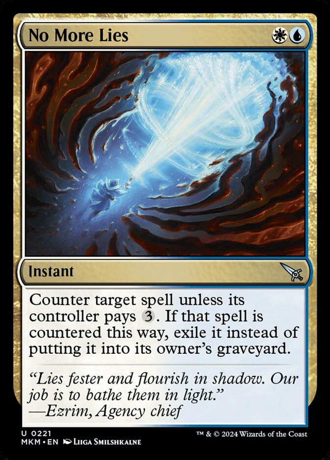 MTG Card Title: No More Lies MKM/221