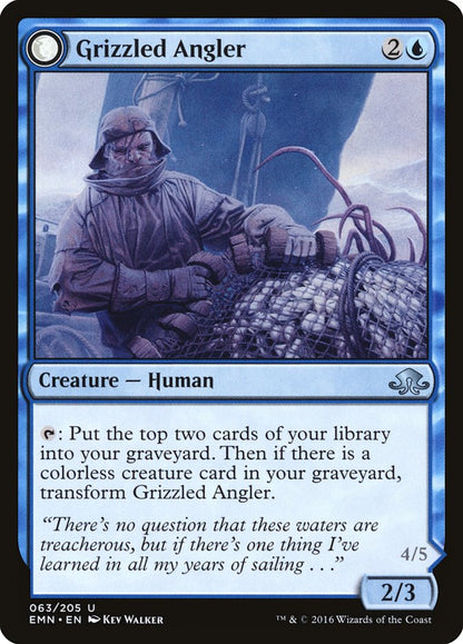 MTG Card Title: Grizzled Angler // Grisly Anglerfish EMN/63