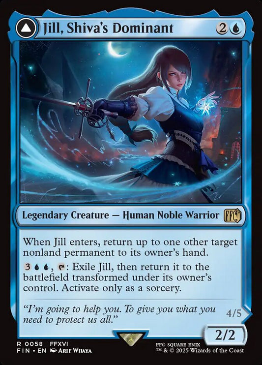 MTG Card Title: Jill, Shiva's Dominant // Shiva, Warden of Ice FIN/58