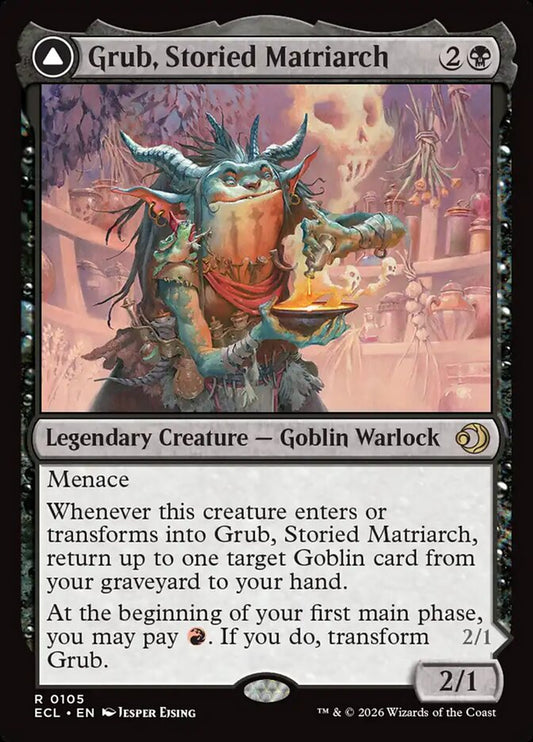 MTG Card Title: Grub, Storied Matriarch // Grub, Notorious Auntie ECL/105