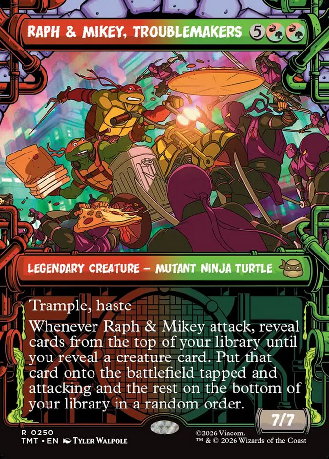 MTG Card Title: Raph & Mikey, Troublemakers TMT/250