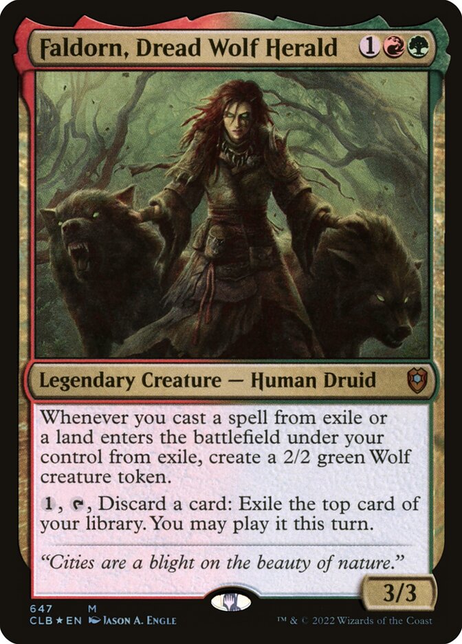 MTG Card Title: Faldorn, Dread Wolf Herald CLB/647