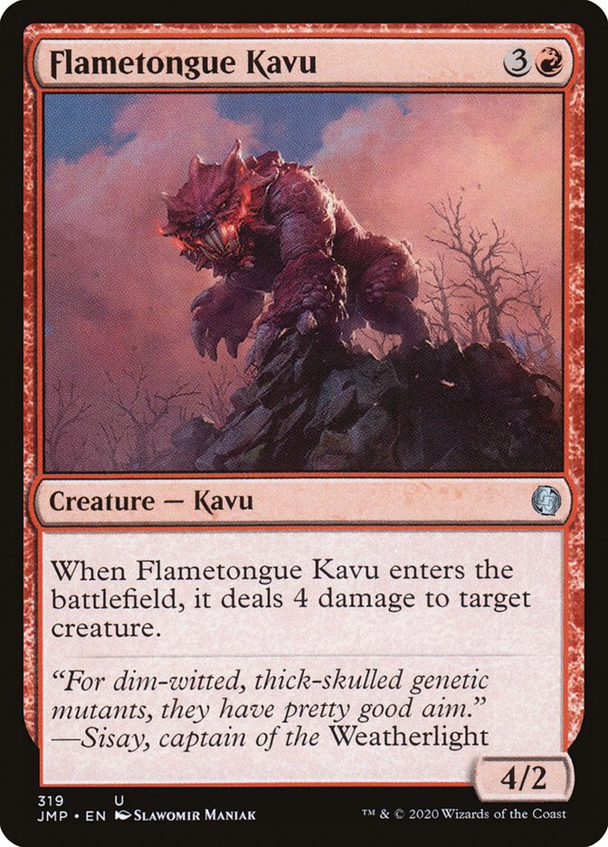 MTG Card Title: Flametongue Kavu JMP/319