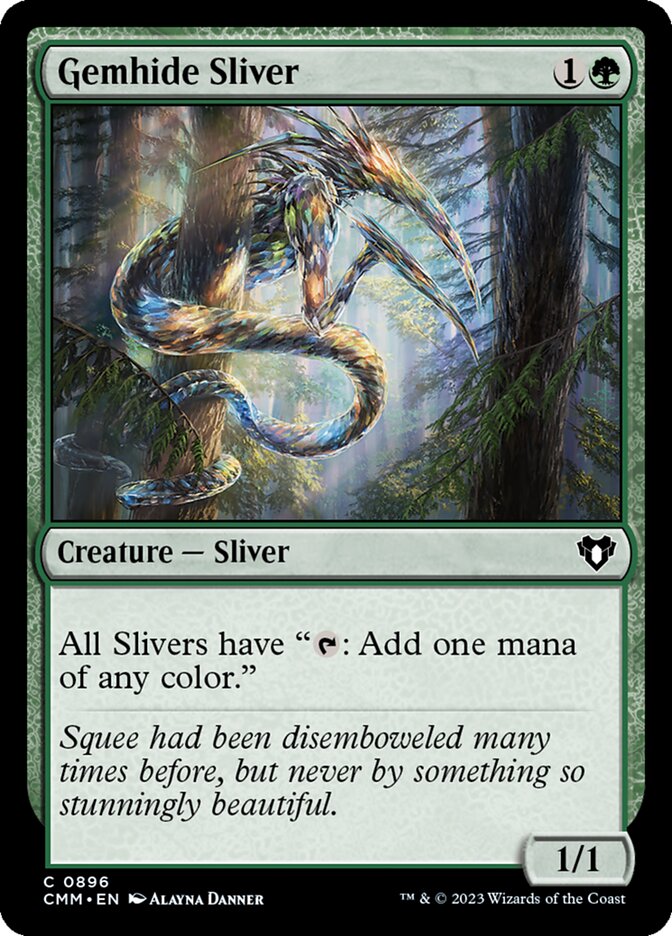 MTG Card Title: Gemhide Sliver CMM/896