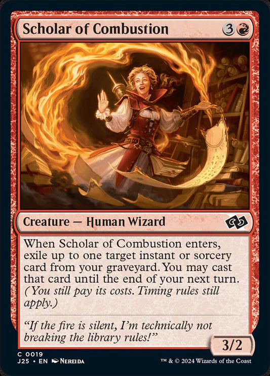 MTG Card Title: Scholar of Combustion J25/19