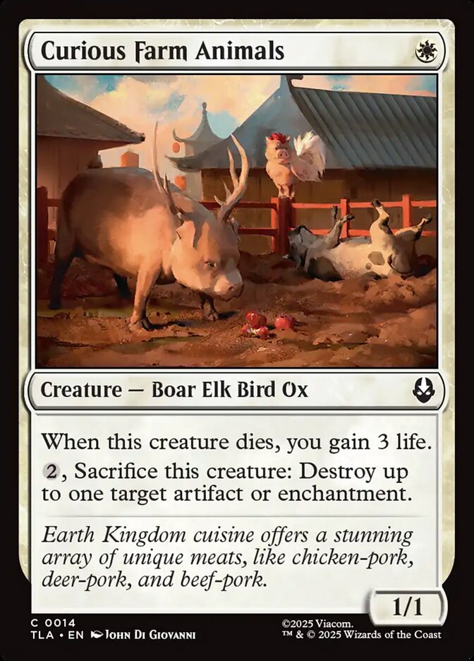 MTG Card Title: Curious Farm Animals TLA/14