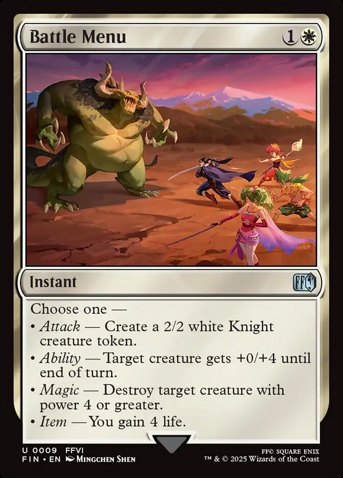 MTG Card Title: Battle Menu FIN/9