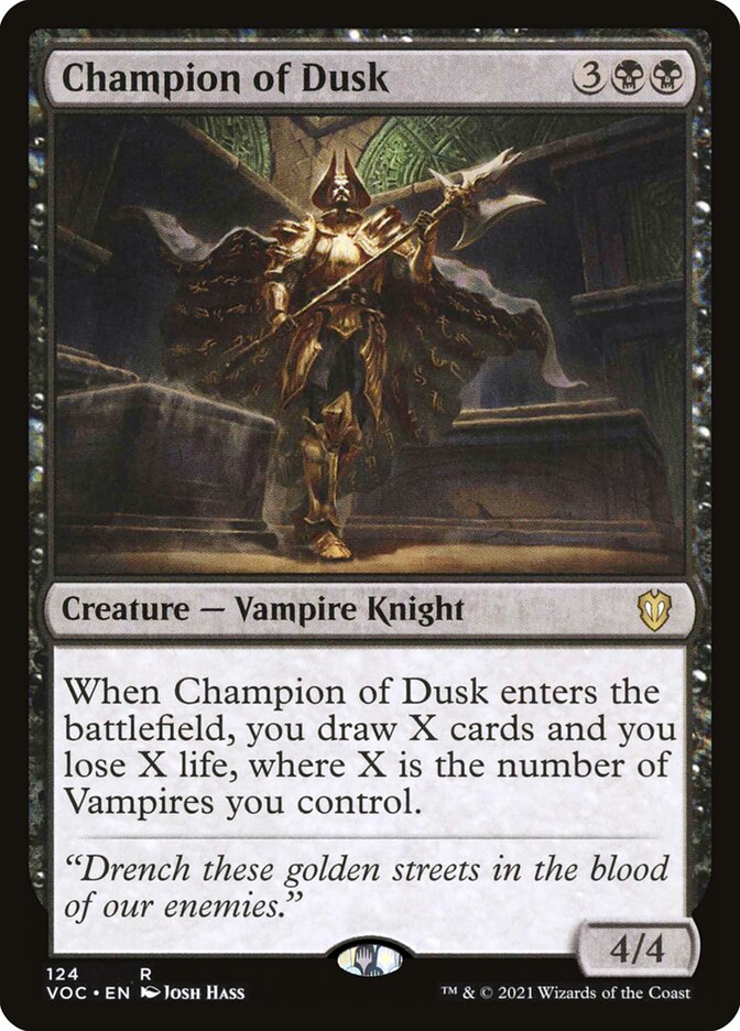 MTG Card Title: Champion of Dusk VOC/124