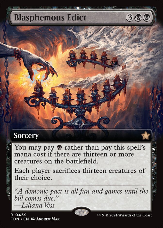 MTG Card Title: Blasphemous Edict FDN/459