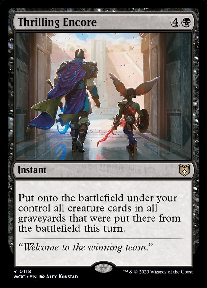 MTG Card Title: Thrilling Encore WOC/118
