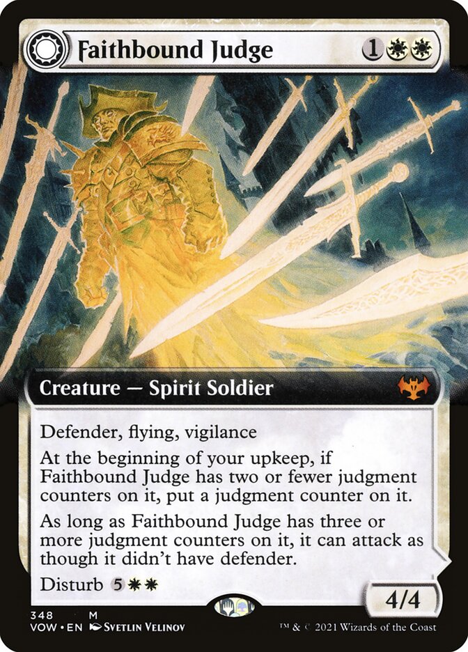 MTG Card Title: Faithbound Judge // Sinner's Judgment VOW/348