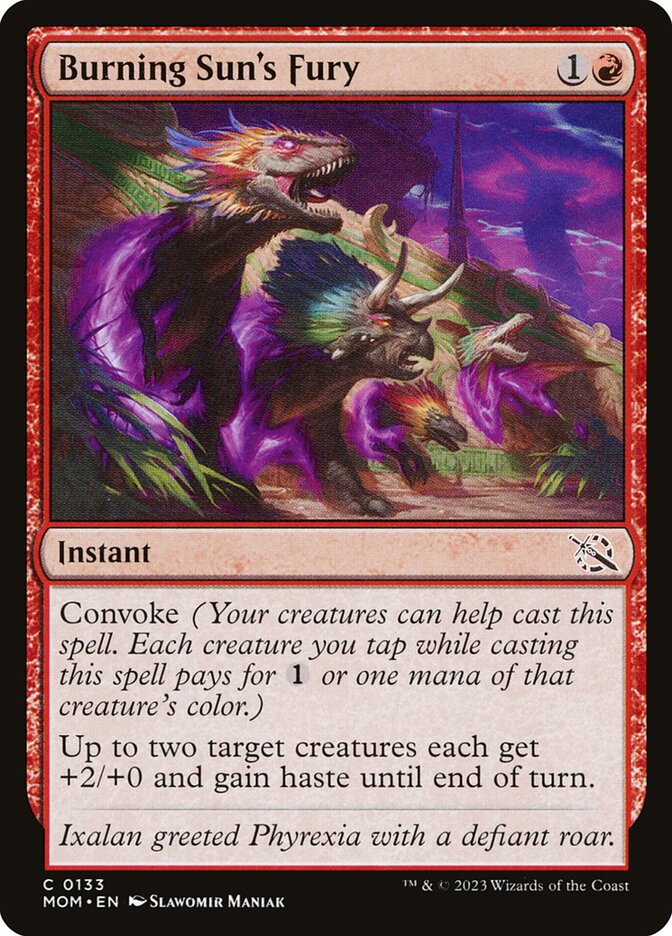 MTG Card Title: Burning Sun's Fury MOM/133