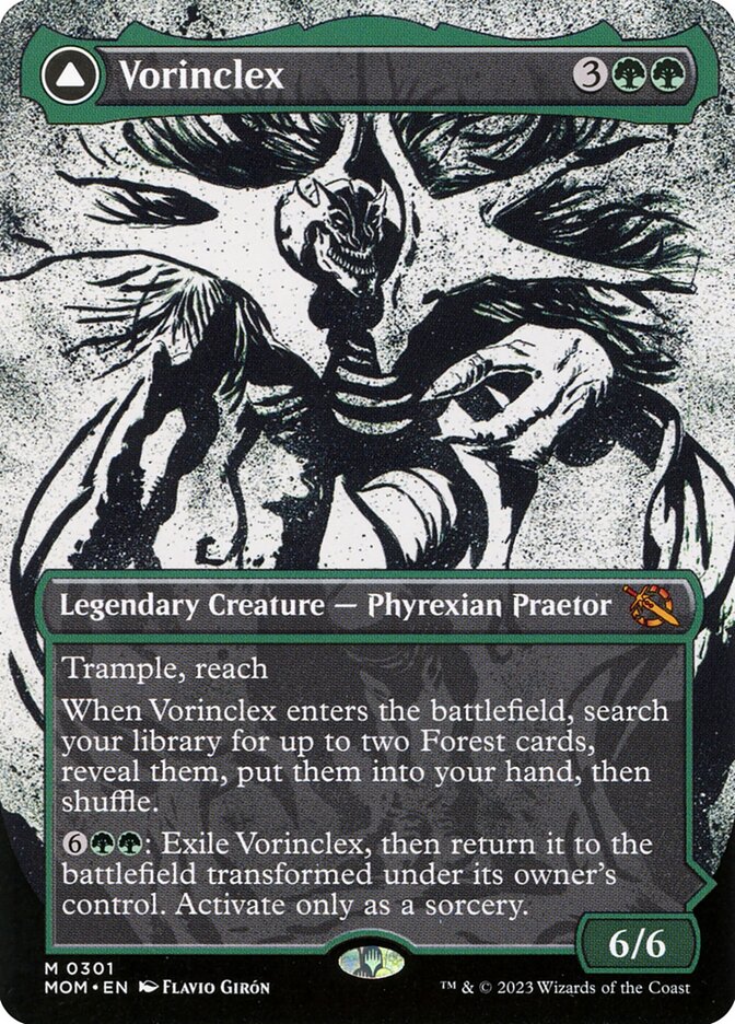 MTG Card Title: Vorinclex // The Grand Evolution MOM/301
