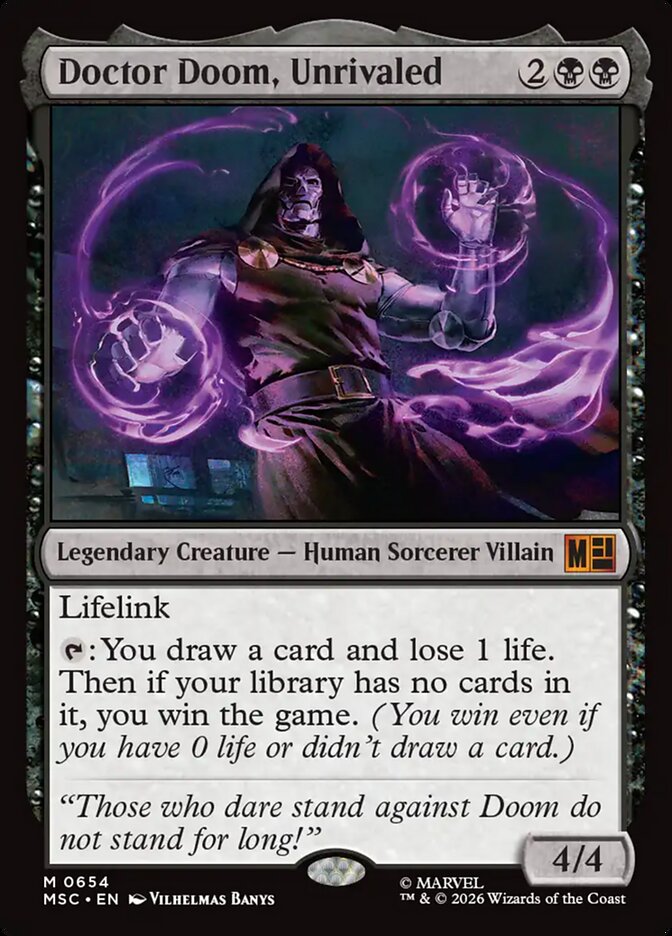 MTG Card Title: Doctor Doom, Unrivaled MSC/654