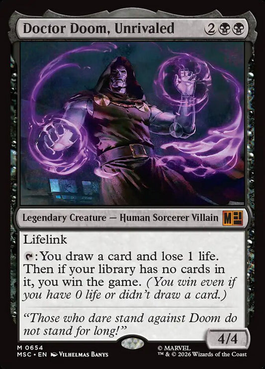 MTG Card Title: Doctor Doom, Unrivaled MSC/654