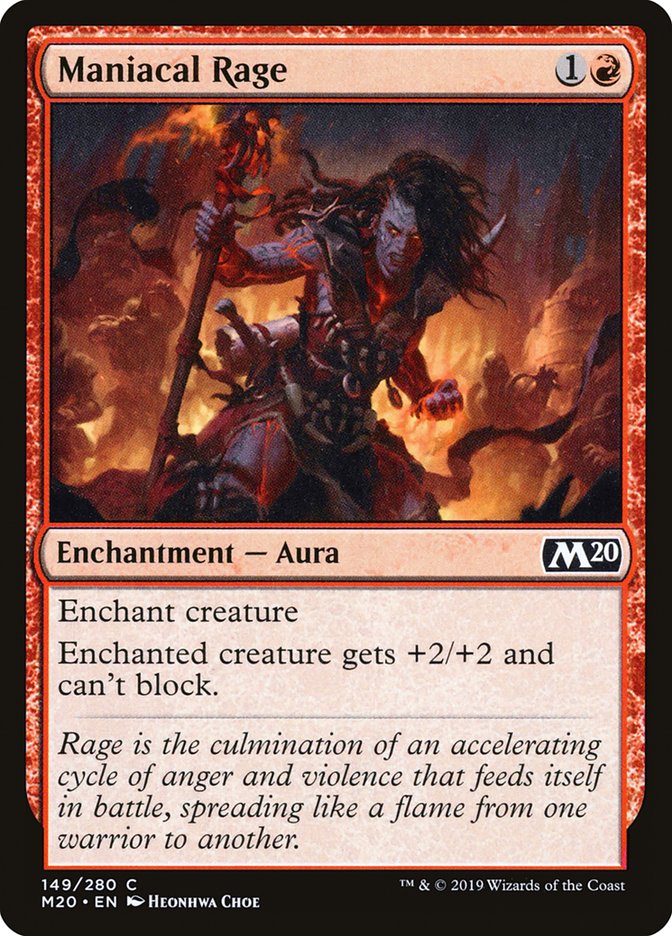 MTG Card Title: Maniacal Rage M20/149