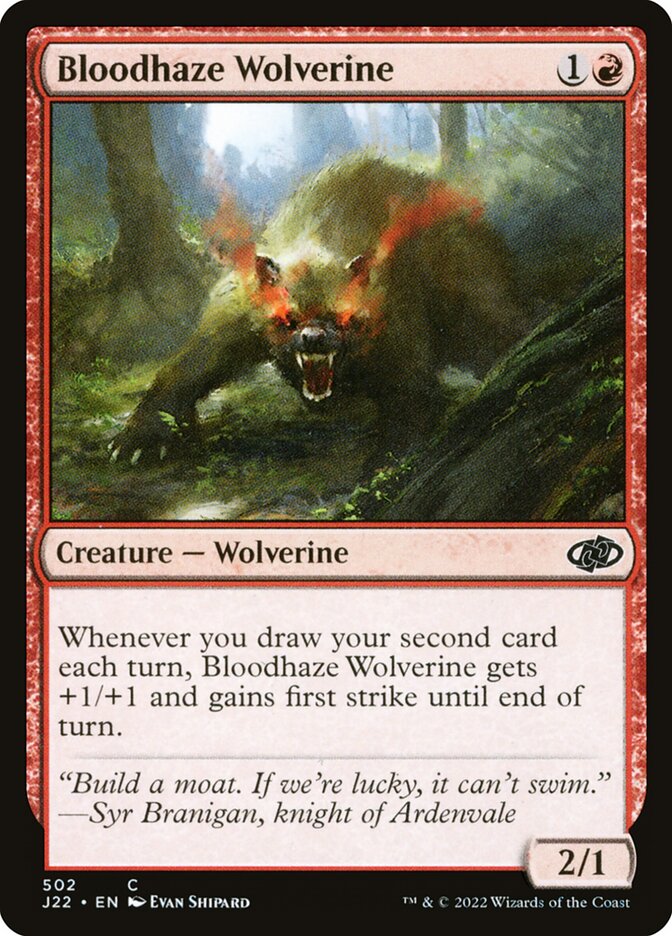 MTG Card Title: Bloodhaze Wolverine J22/502