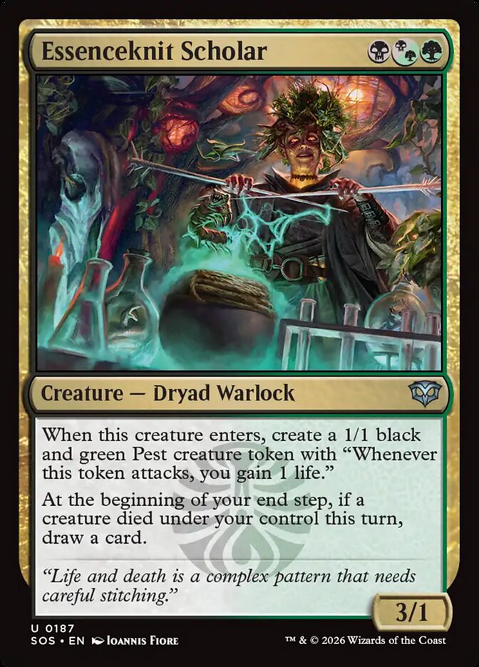 MTG Card Title: Essenceknit Scholar SOS/187
