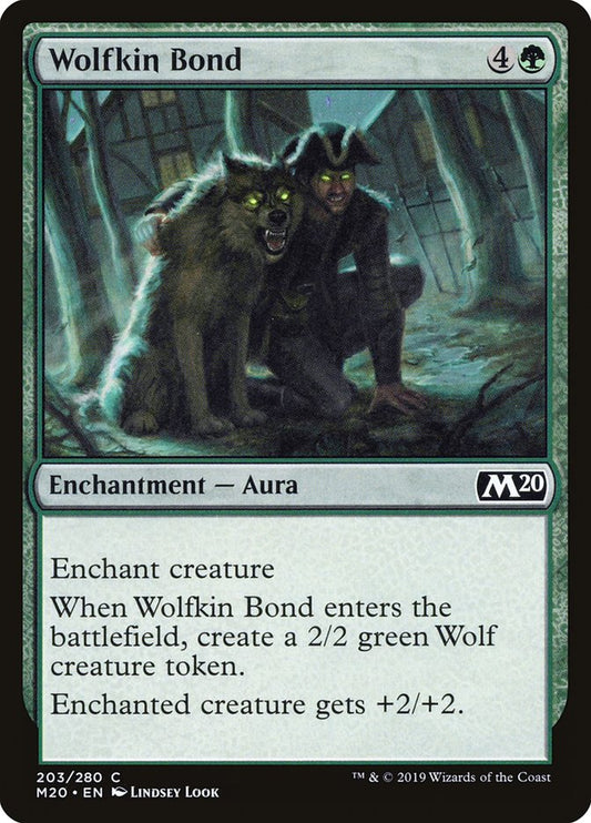 MTG Card Title: Wolfkin Bond M20/203