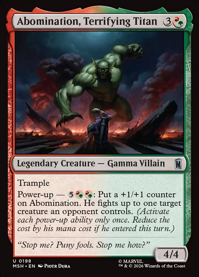 MTG Card Title: Abomination, Terrifying Titan MSH/198
