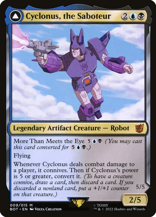 MTG Card Title: Cyclonus, the Saboteur // Cyclonus, Cybertronian Fighter BOT/9