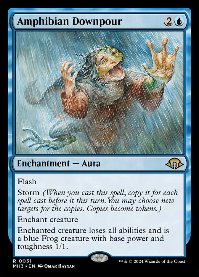 MTG Card Title: Amphibian Downpour MH3/51