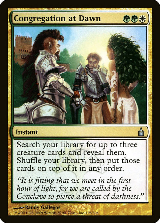 MTG Card Title: Congregation at Dawn RAV/198
