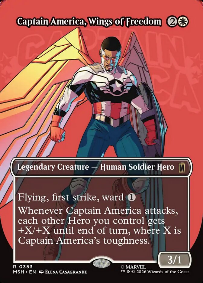 MTG Card Title: Captain America, Wings of Freedom MSH/353