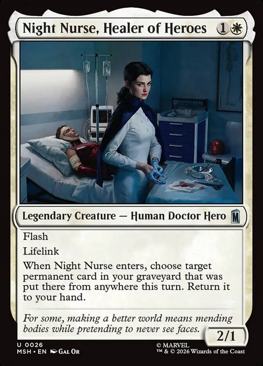 MTG Card Title: Night Nurse, Healer of Heroes MSH/26