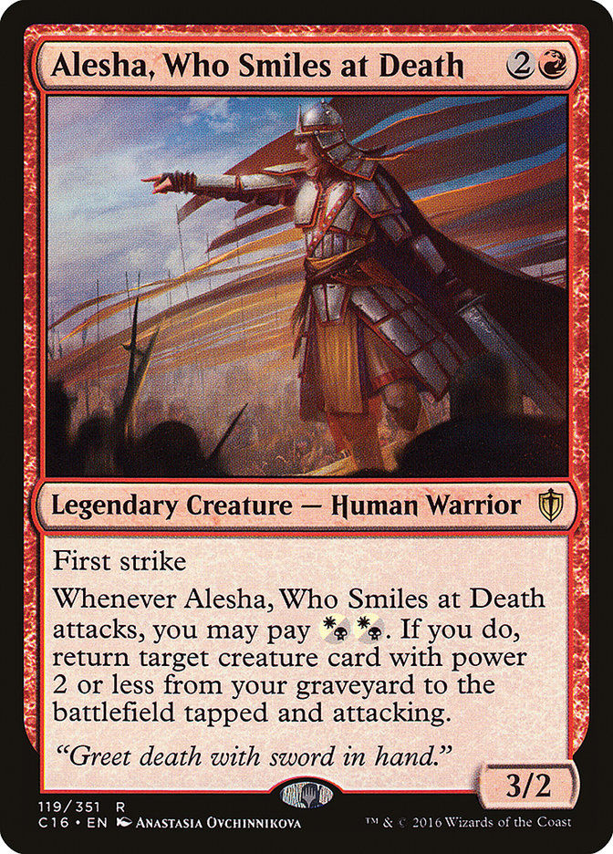 MTG Card Title: Alesha, Who Smiles at Death C16/119