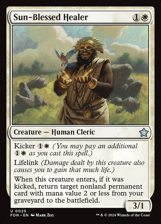 MTG Card Title: Sun-Blessed Healer FDN/25