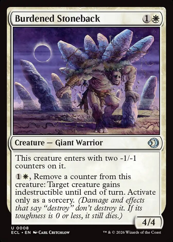 MTG Card Title: Burdened Stoneback ECL/8