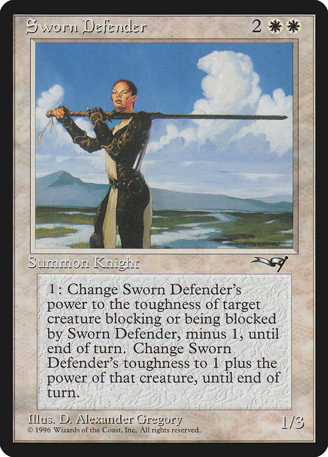 MTG Card Title: Sworn Defender ALL/19