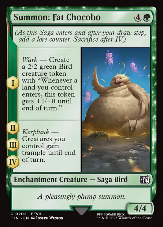 MTG Card Title: Summon: Fat Chocobo FIN/202