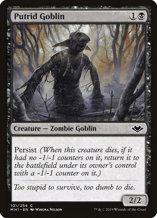 MTG Card Title: Putrid Goblin MH1/101