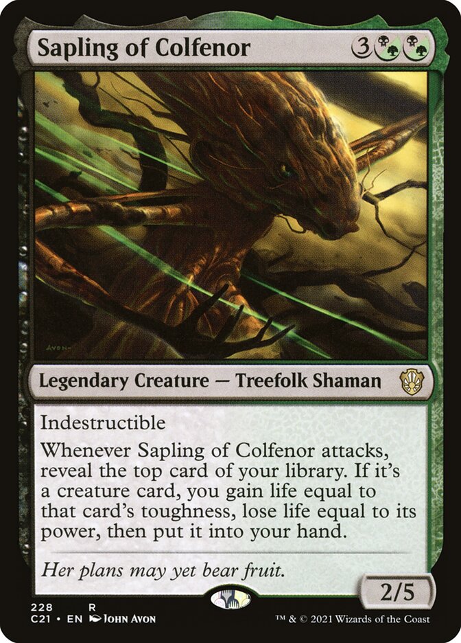 MTG Card Title: Sapling of Colfenor C21/228
