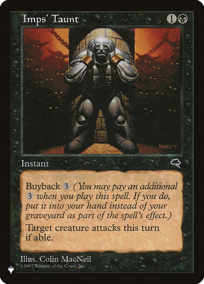 MTG Card Title: Imps' Taunt PLST/TMP-138