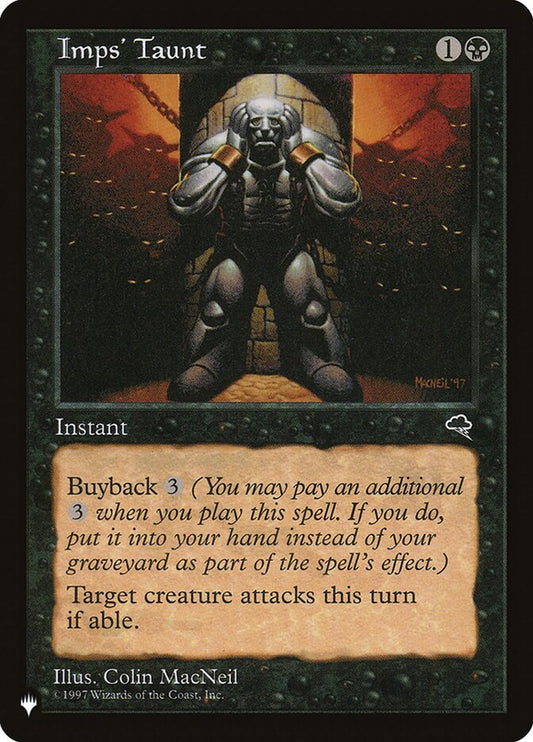 MTG Card Title: Imps' Taunt PLST/TMP-138